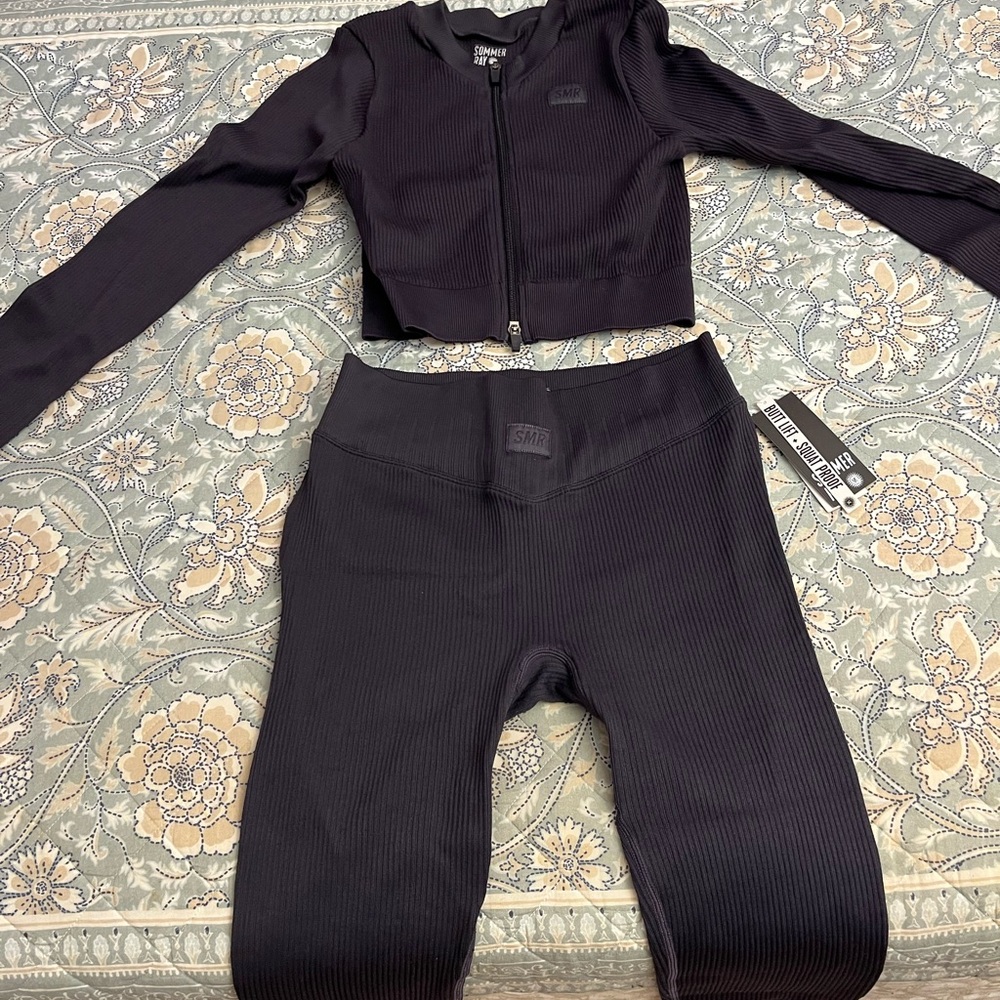 Black Ribbed Women's Set